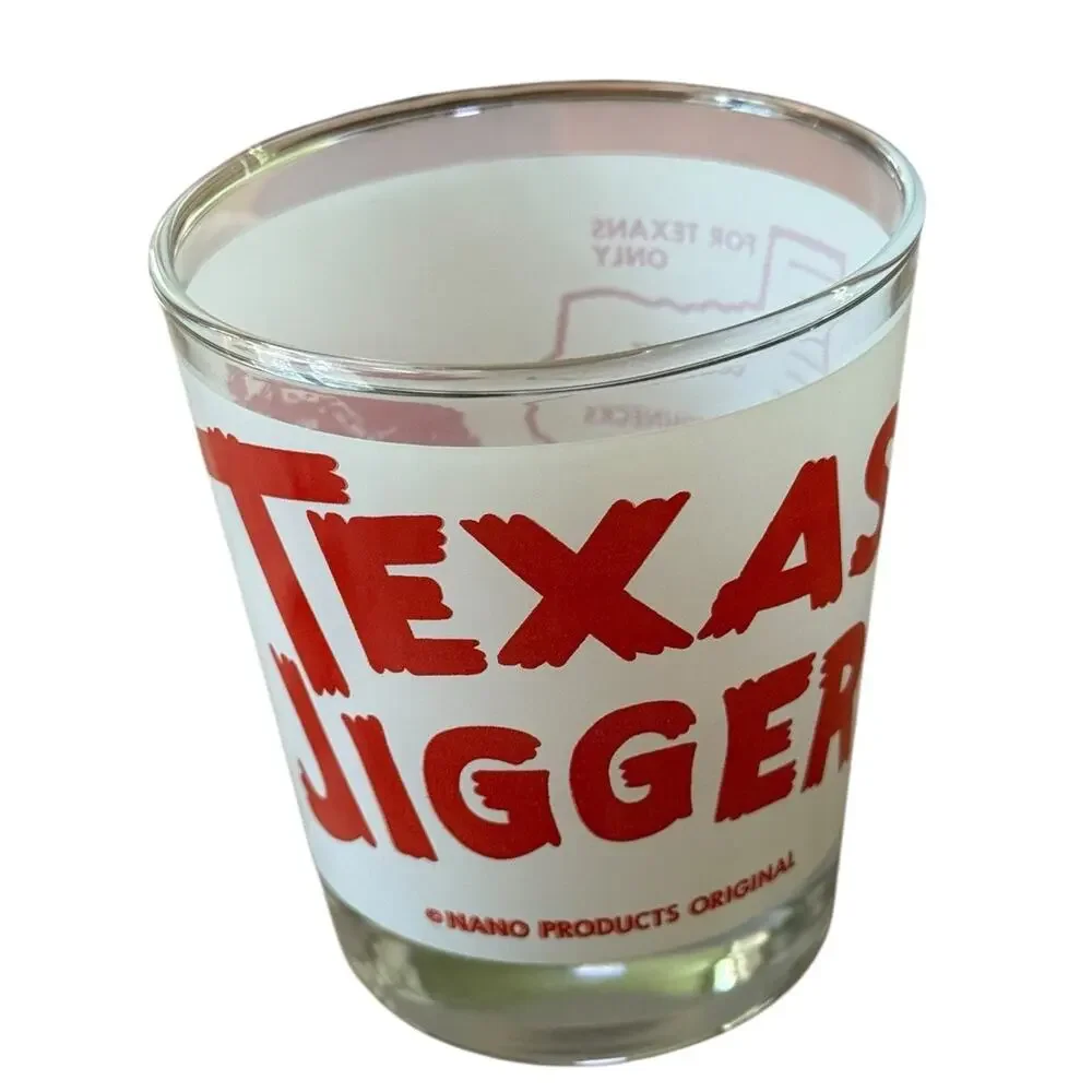 VTG‎ Texas Jigger Whiskey Scotch Glass On The Rocks Measuring Novelty Large Shot